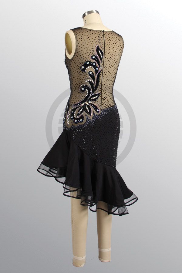 Dress For Dance 1092019 Ladies Black Latin Dance Dress